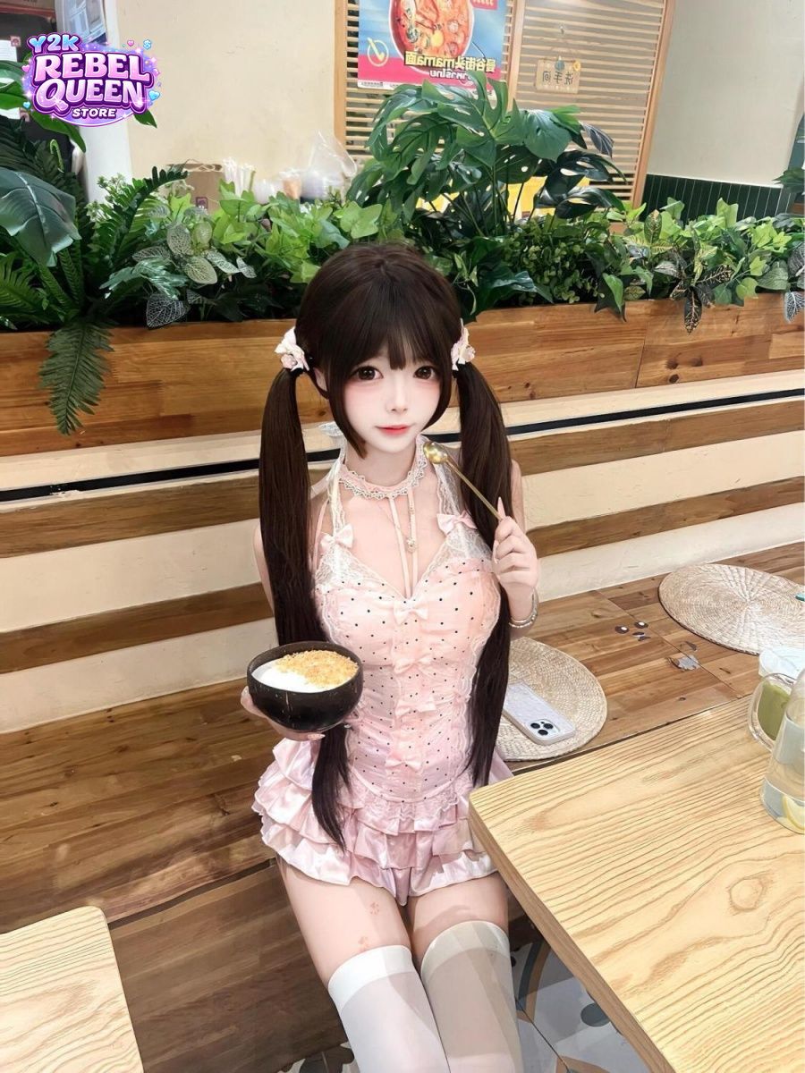 Cami Top Lace - 스윗 퓨어 디자이어 코케트 2피스 세트