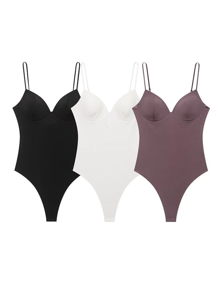 Shapewear Bodysuit Firm - TFMLN 여름 여성용 바디수트 스윗하트 네크라인