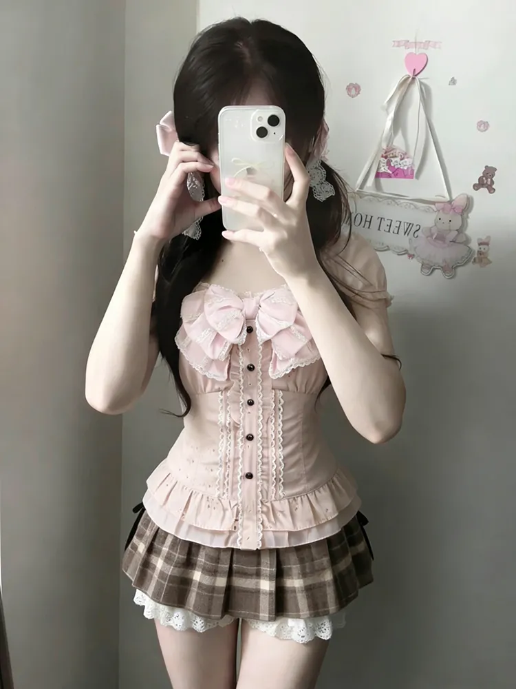 Cami Top Lace - 일본풍 달콤한 3종 세트 여성용 레이스
