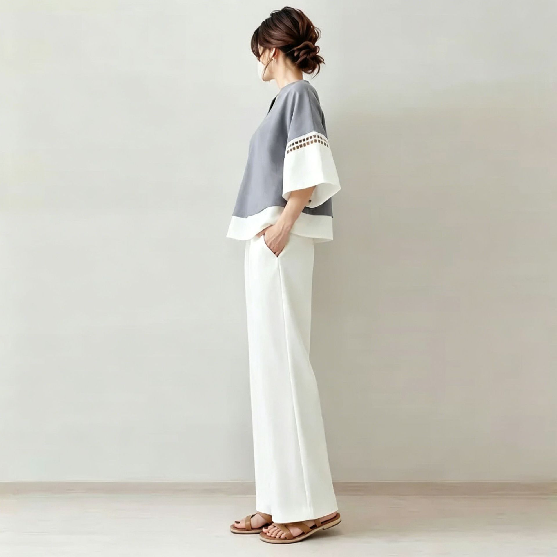 2026 신상 투피스 세트: V넥 컬러 블록 홀 아웃  - Robe Silk Women 리뷰 및 가격