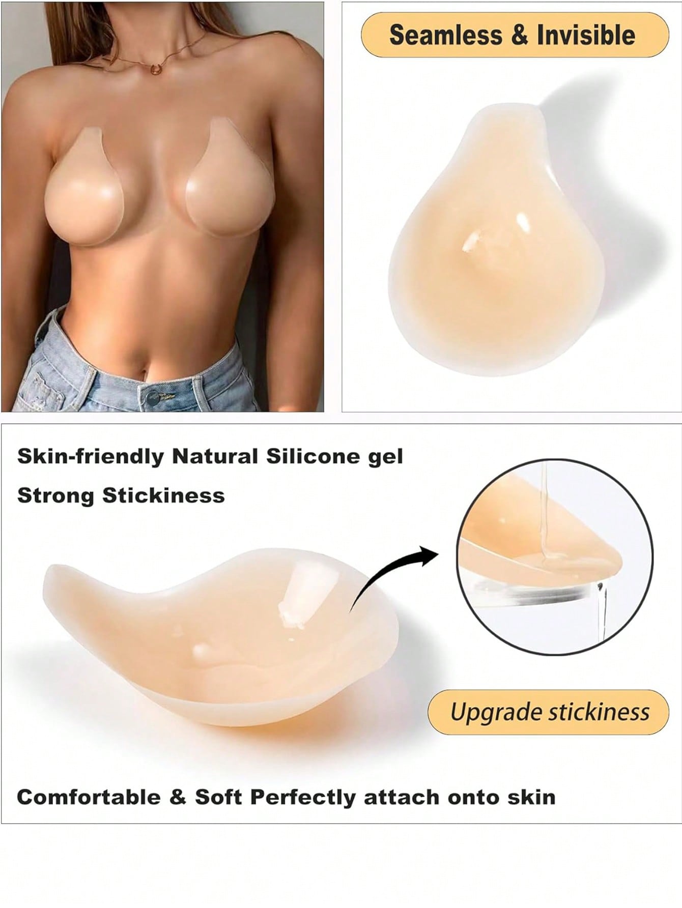1쌍 추가 리프트 니플 커버, 초매끄러운 접착식 브라, - Nipple Cover Pasties 리뷰 및 가격