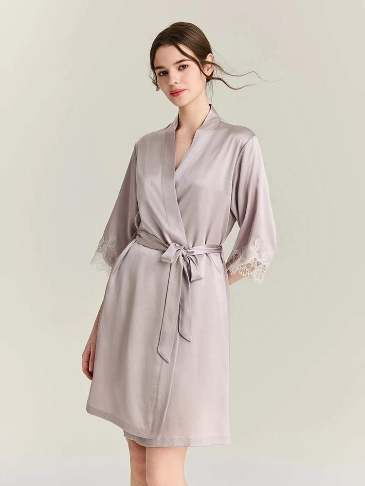 22MM 100% 뽕나무 실크 로브 가운 세트 레이스  - Robe Silk Women 리뷰 및 가격